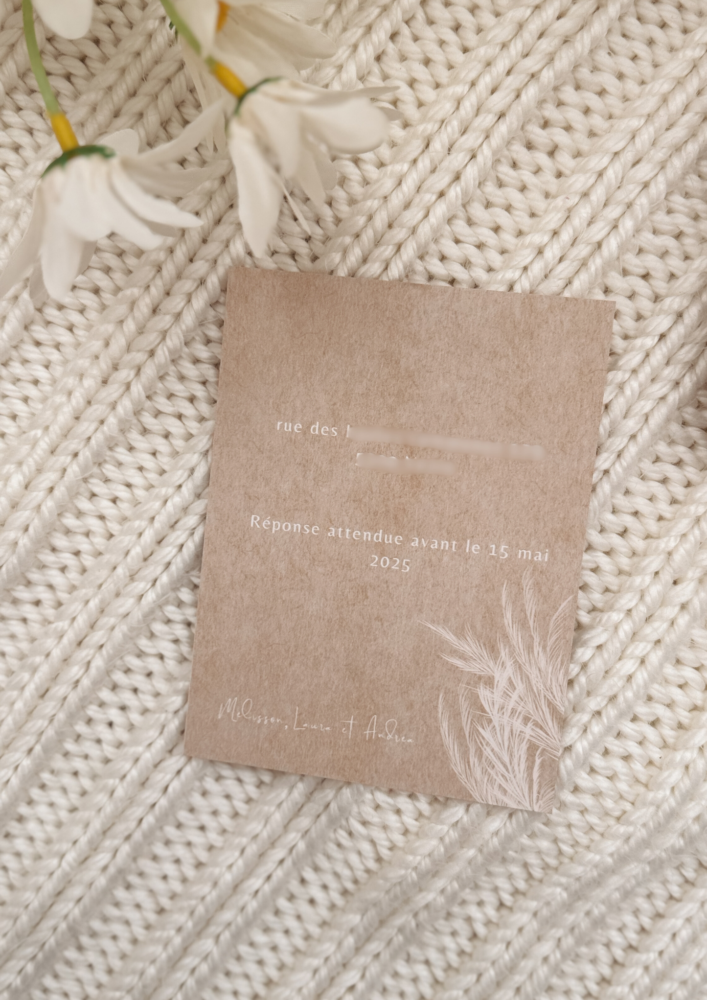 invitation anniversaire - beige