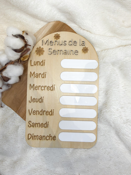 Menus de la semaine