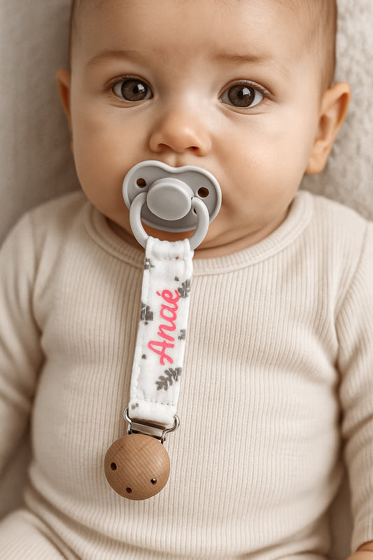 Attache tétine - fleuri