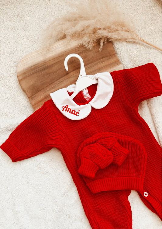 Ensemble en maille - rouge