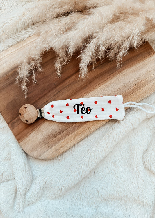 Attache tétine - cœur